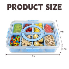 HRXFOZ vue plongeante montrant les 8 compartiments organisés pour snacks variés