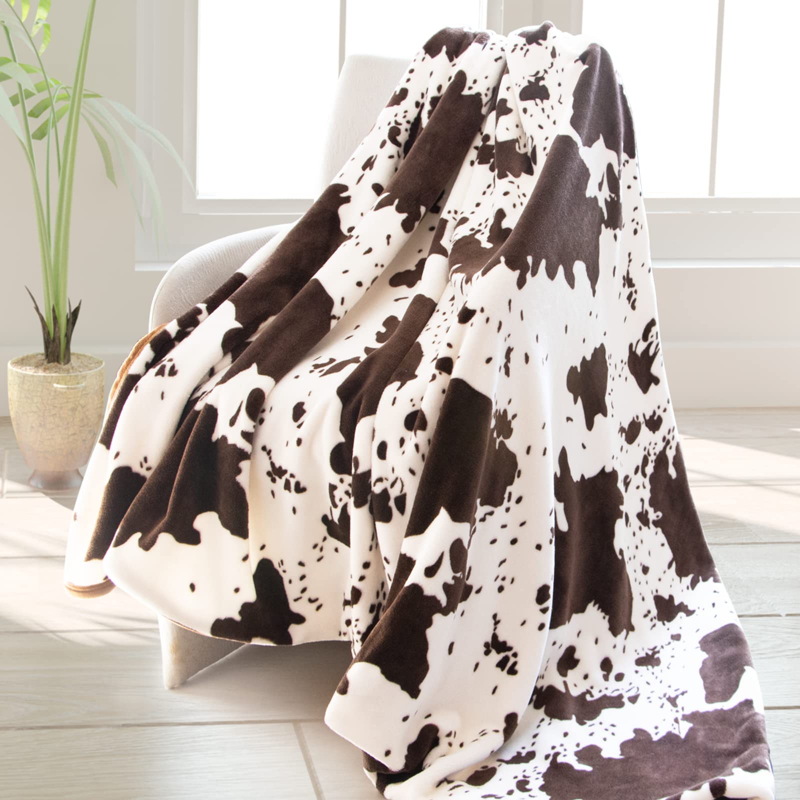 HSEEC plaid vache dans chambre, apporte touche déco cosy et tendance