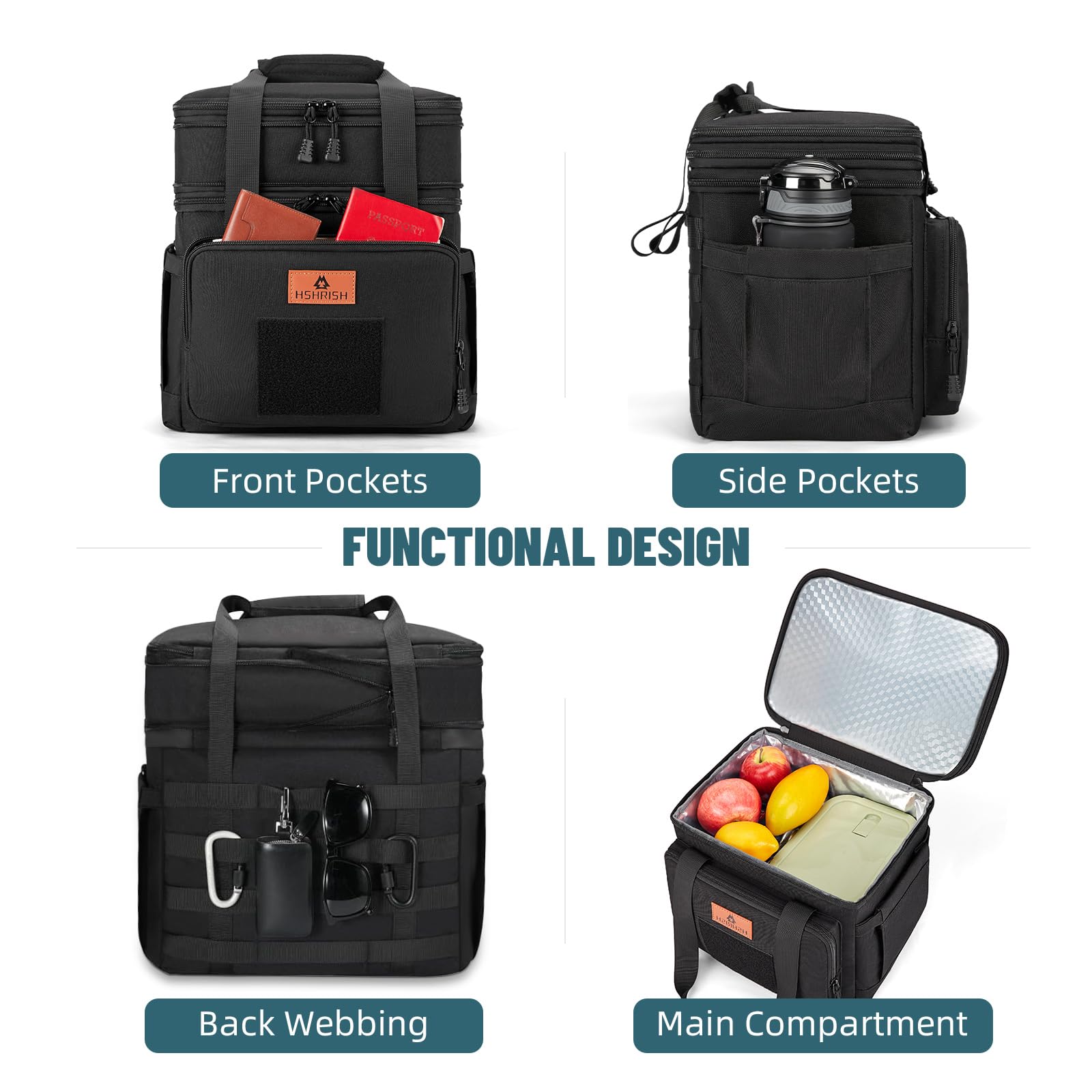 HSHRISH avec bandoulière détachable pour transport confortable au travail