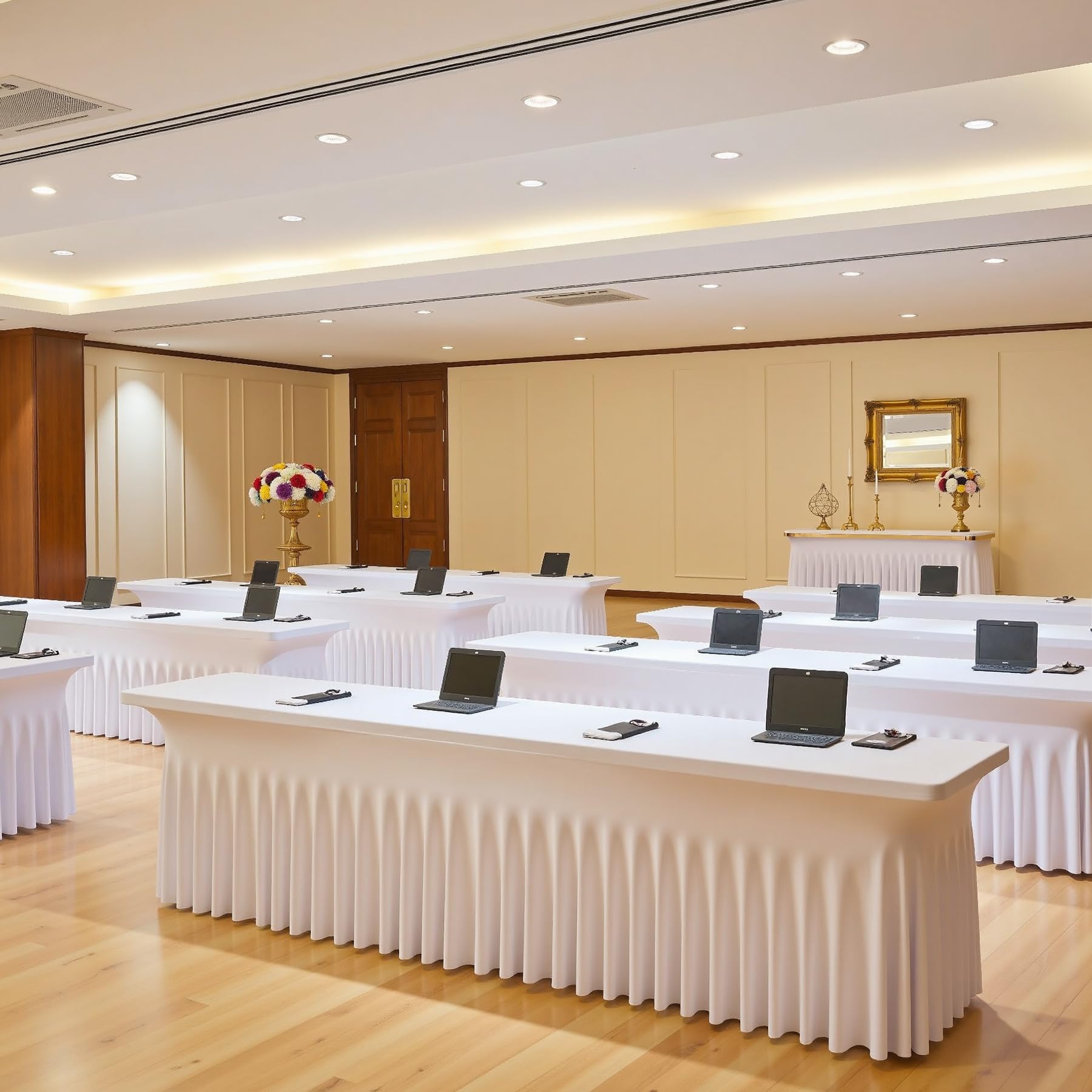 Htper nappe sur table buffet mettant en valeur présentation et hygiène