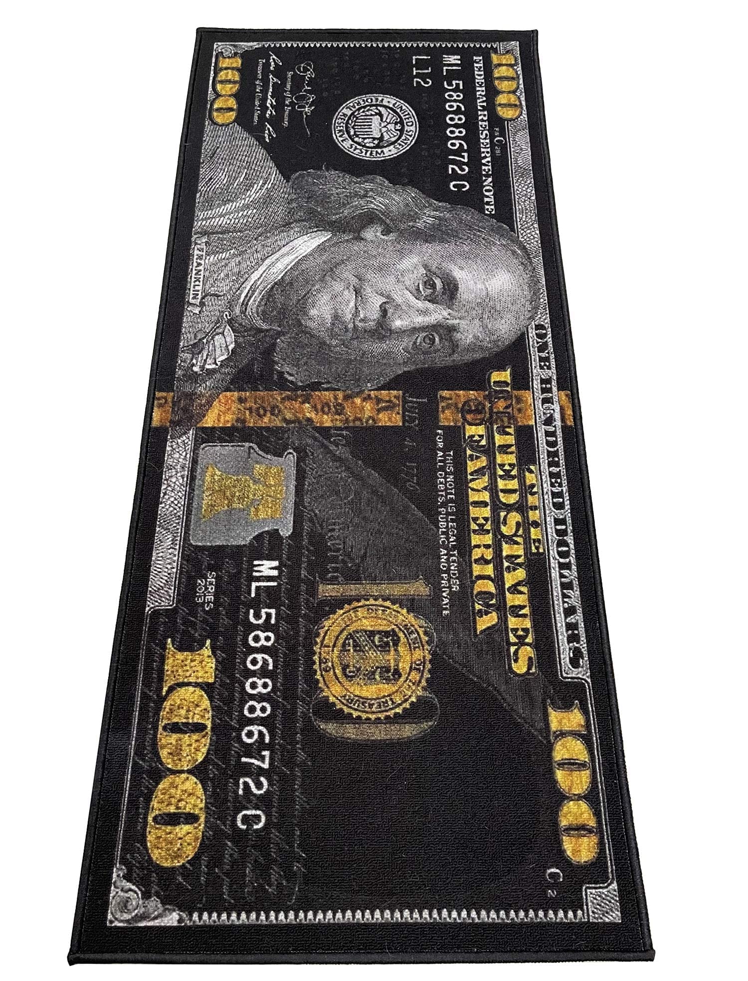 HUAHOO tapis face principale motif billet 100$ apportant style audacieux
