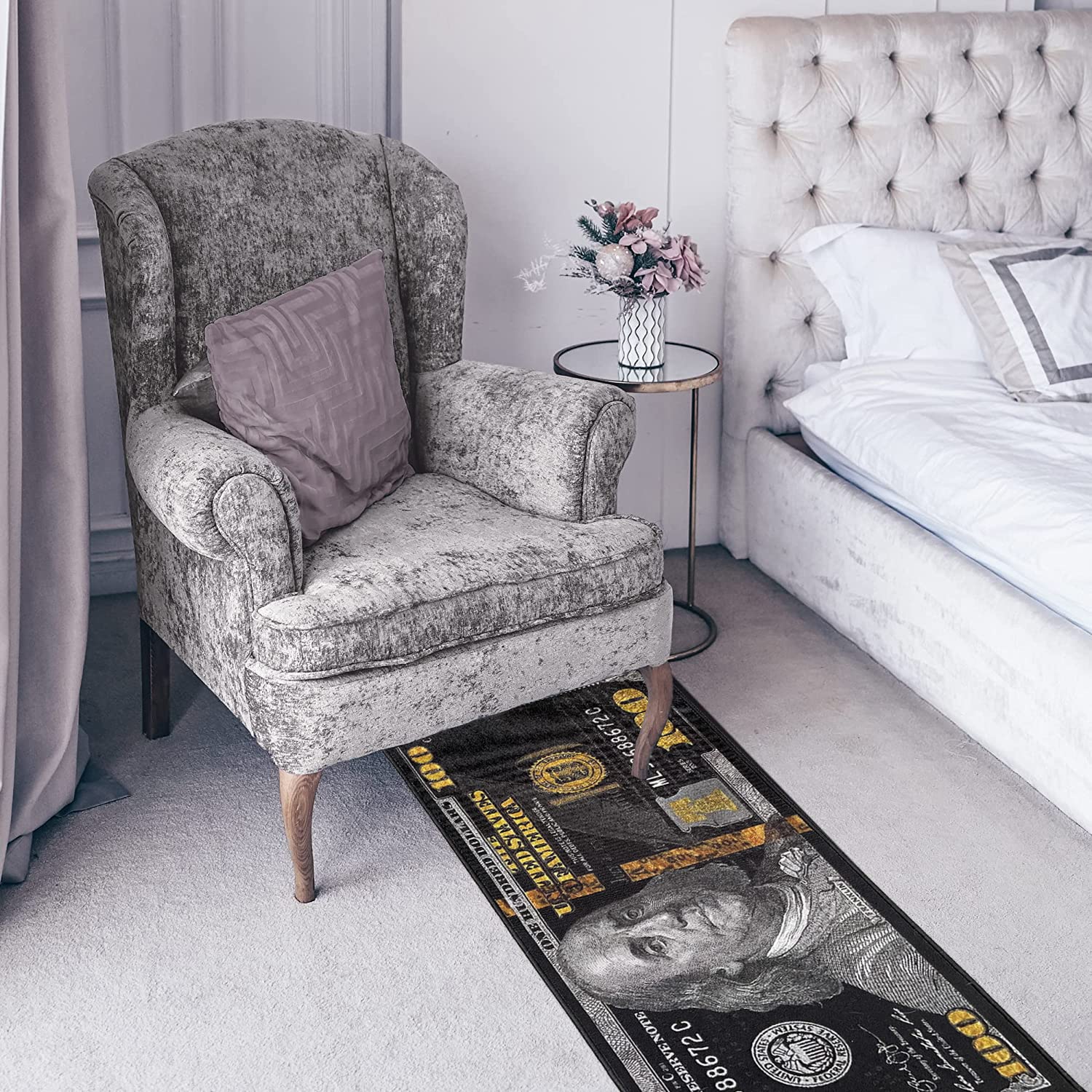 HUAHOO tapis posé salon créant point focal décoratif moderne