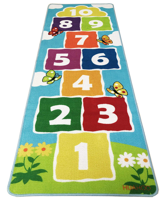 HUAHOO tapis marelle face avant couleurs vives pour stimuler le jeu