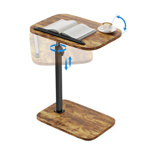 HUANUO table d'appoint face avant montrant stabilité et finition rustique