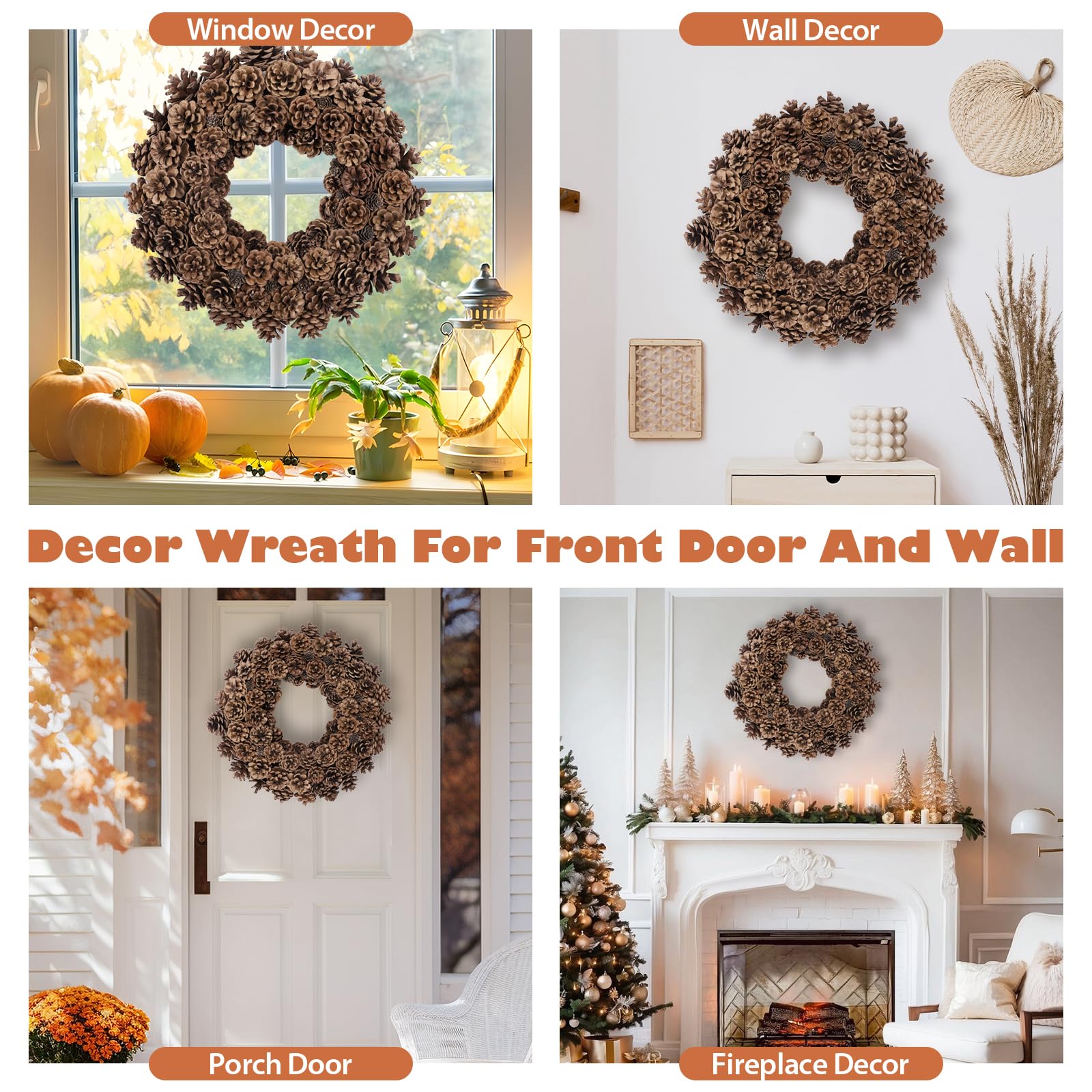 Huashen couronne en situation sur porte d'entrée pour inspiration déco
