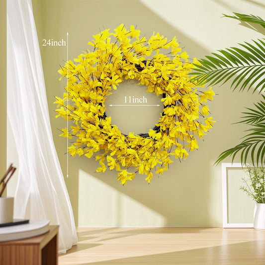Huashen gros plan forsythia jaune montrant réalisme et densité