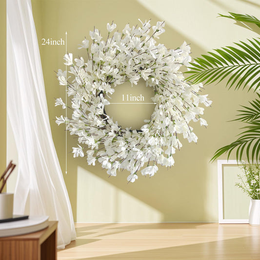 Huashen gros plan des fleurs de forsythia blanc pour effet naturel