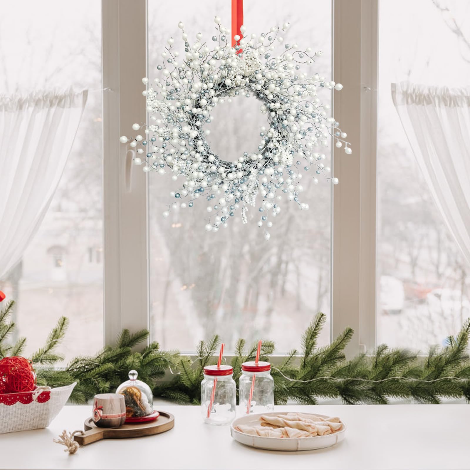 Huashen couronne sur cheminée rehausse décoration saisonnière
