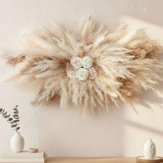 HUASHIYE kit complet pampas et roses pour un montage facile