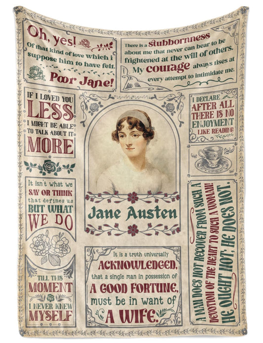 Huglanket vue avant du plaid, design Jane Austen et confort immédiat