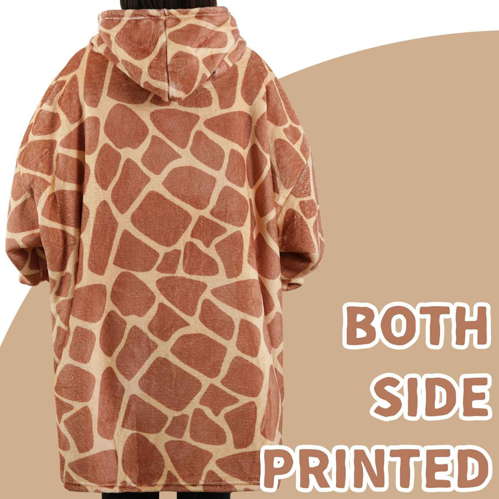 Huglanket gros plan motif girafe vibrant offrant style ludique