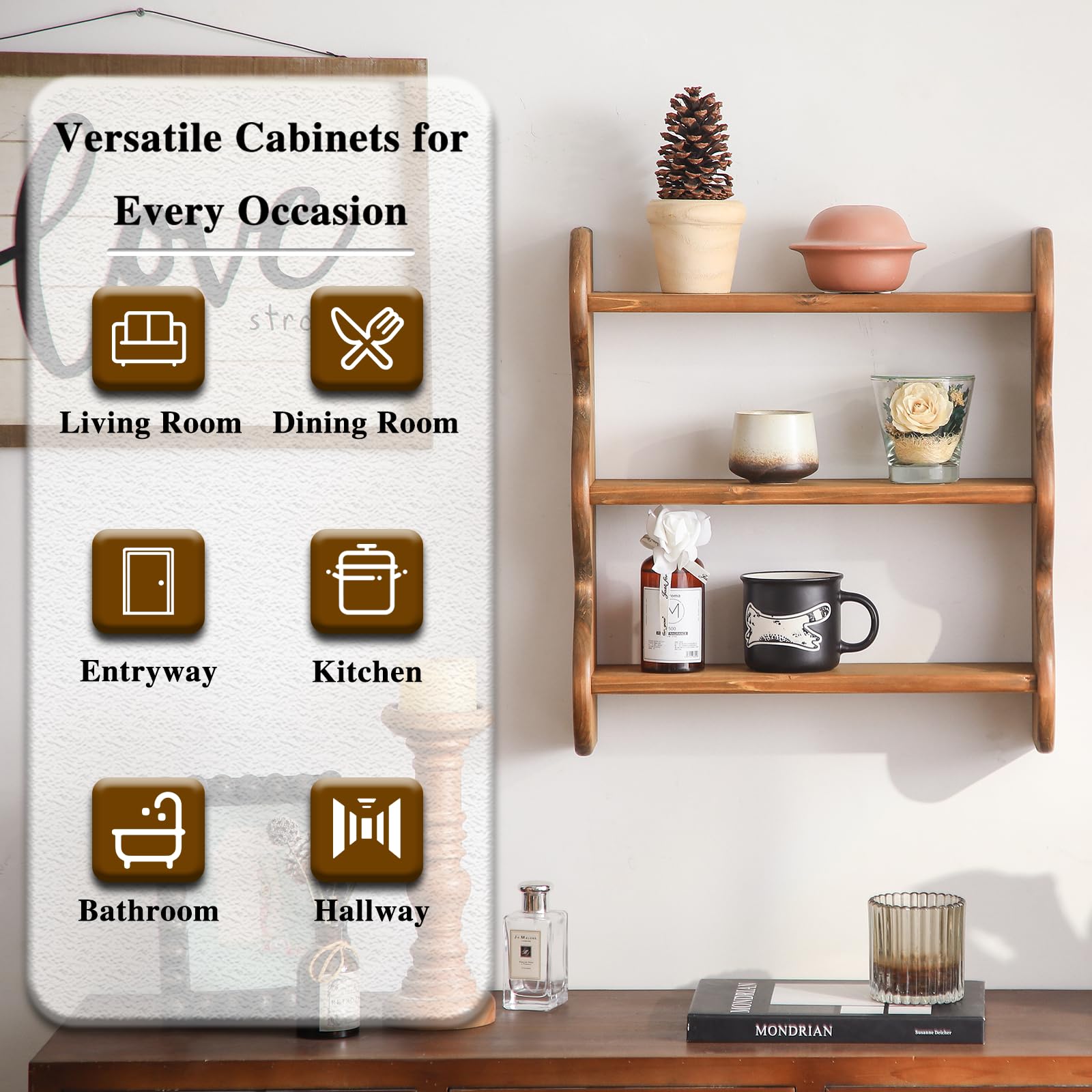 HuiDao étagère en chambre créant coin décoratif et rangement utile