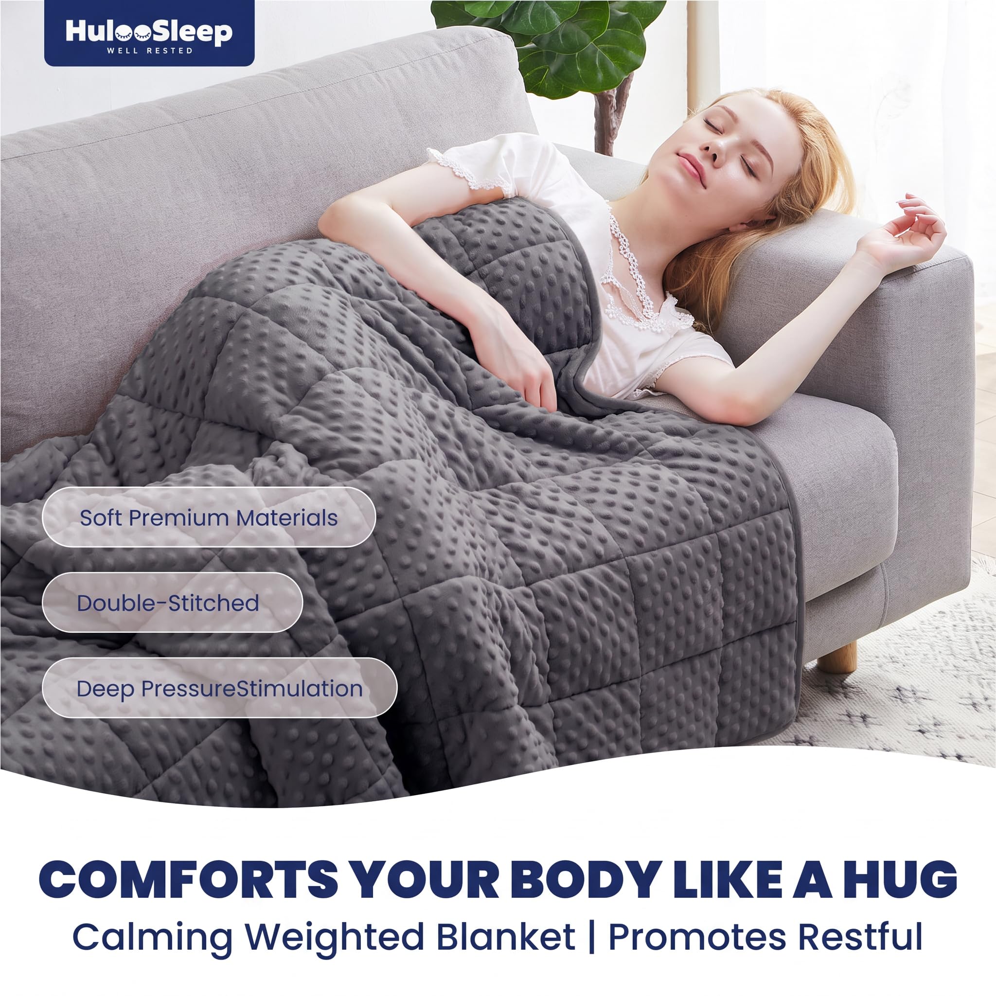 Huloo Sleep perles de verre visibles en gros plan montrant la répartition stable du poids