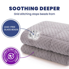 Huloo Sleep gros plan du tissu minky montrant la douceur et confort tactile