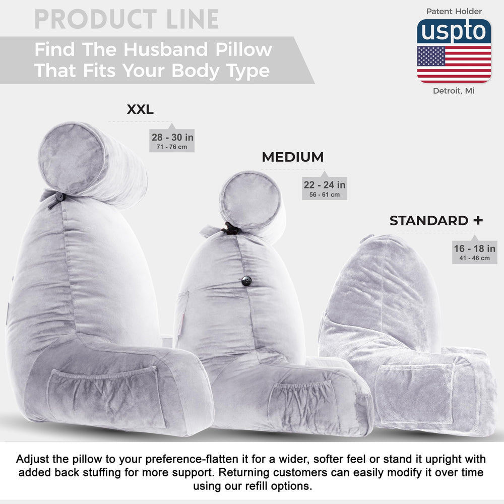 Husband Pillow accoudoirs et poches latérales gardant objets