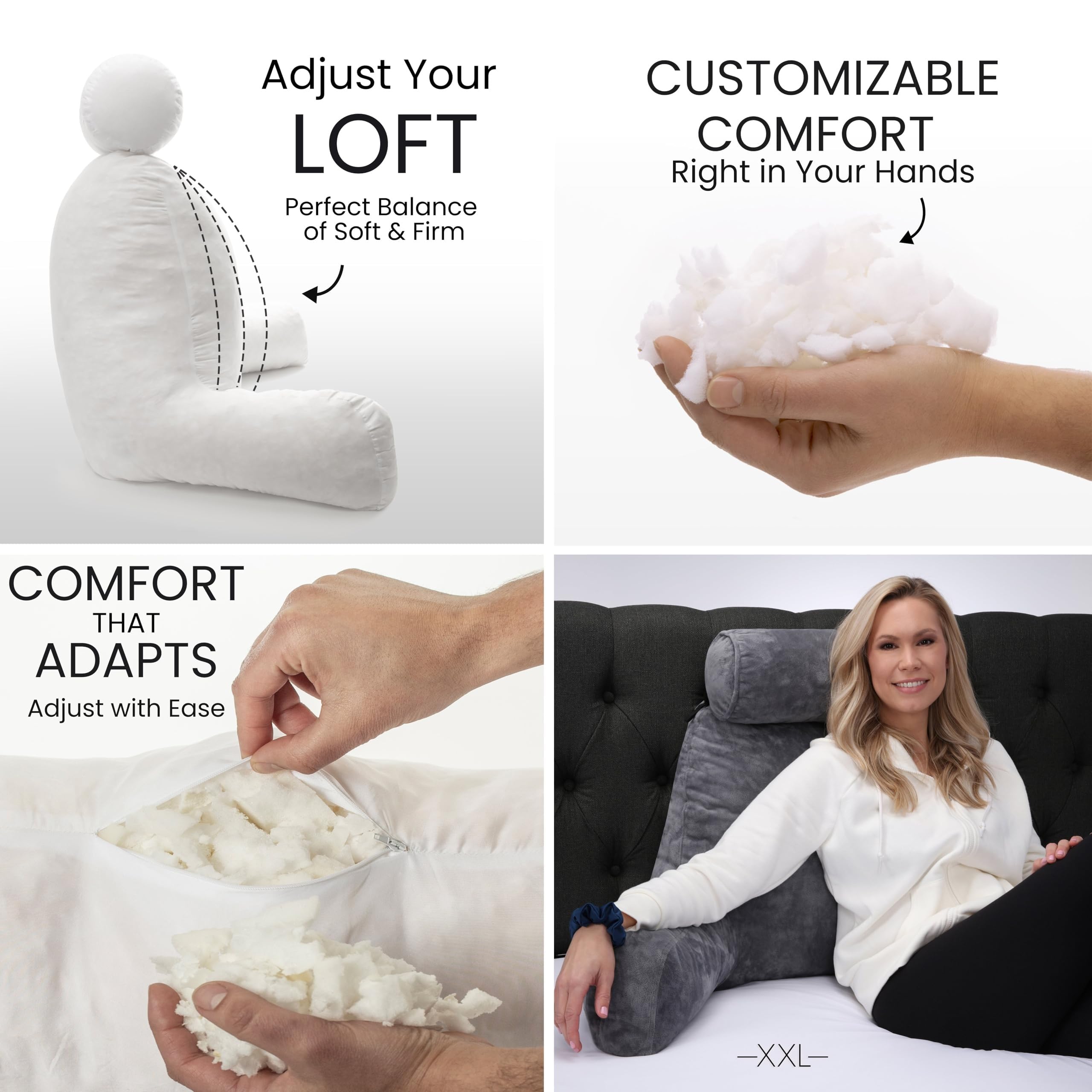 Gros plan Husband Pillow XXL tissu doux montrant confort tactile durable