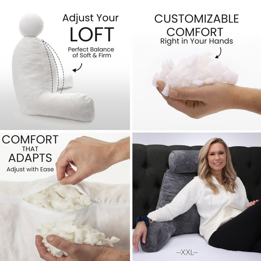 Gros plan Husband Pillow XXL tissu doux montrant confort tactile durable