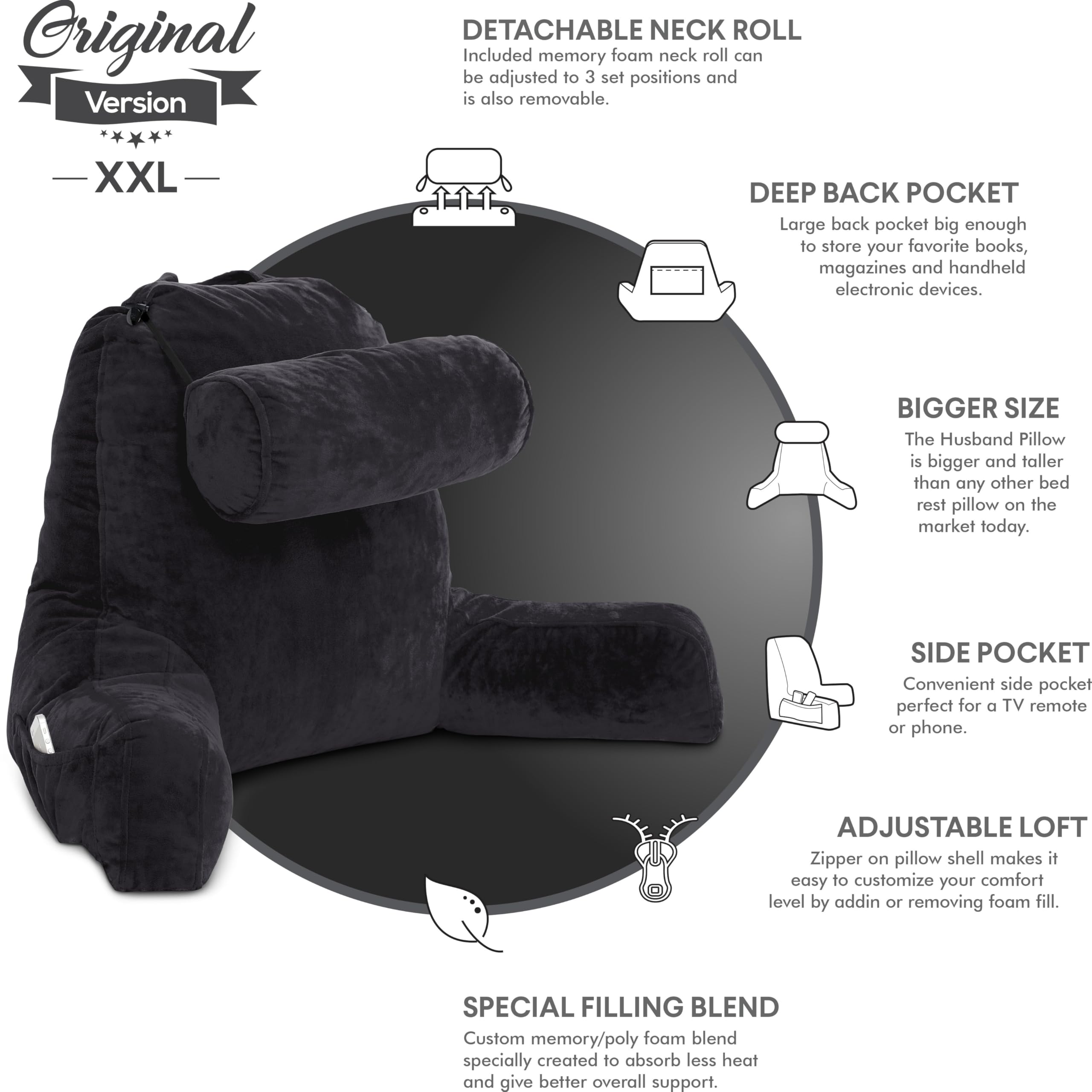 Husband Pillow rouleau nuque intégré Soutien cervical confortable