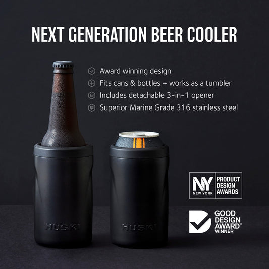 Détail acier inox 316 du Huski Beer Cooler pour durabilité et résistance à la corrosion