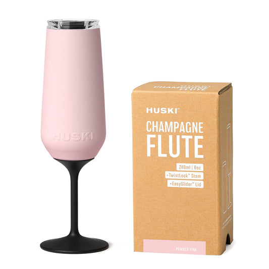 Huski flûte face Powder Pink montrant silhouette élégante et maintien de la fraîcheur