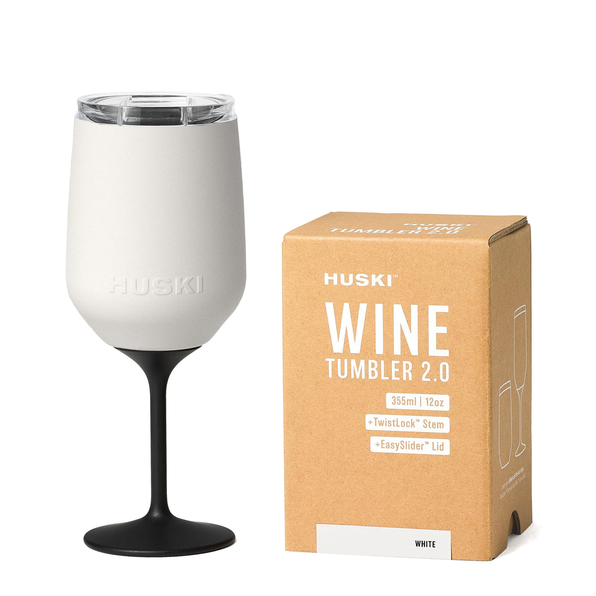 Huski verre face blanc montrant design primé et élégance