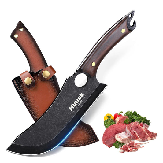 Huusk lame noire en vue frontale offrant efficacité de coupe