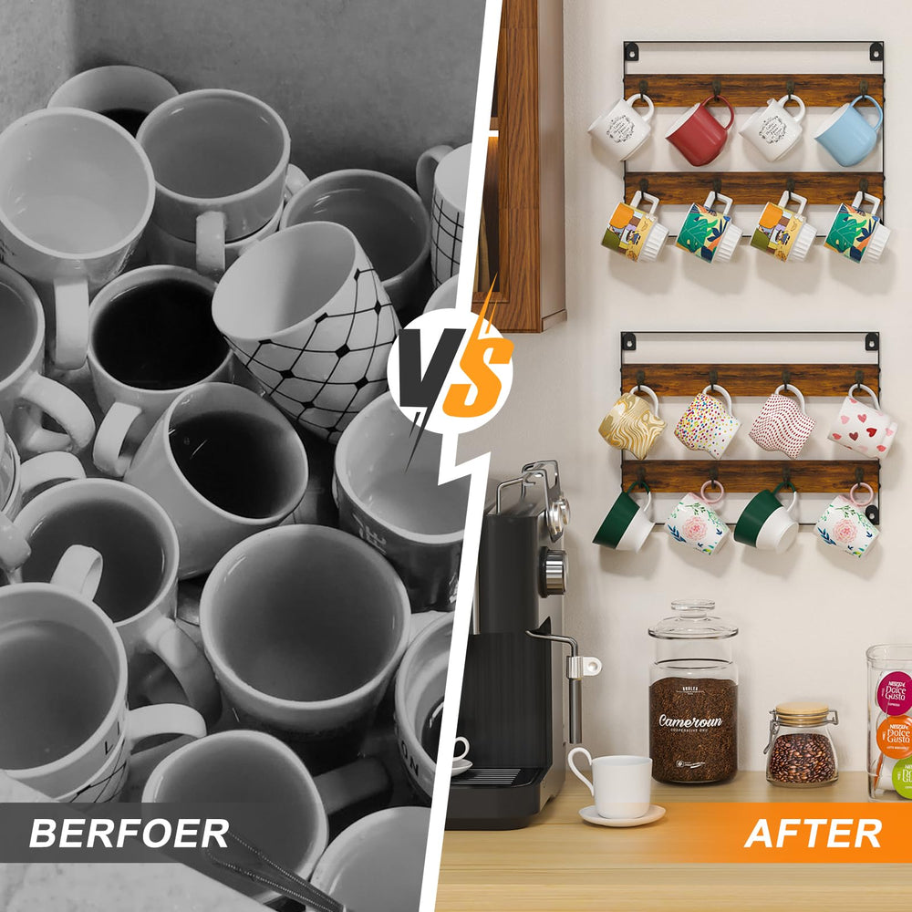 Huxitocan porte-tasses intégré dans un bureau pour coin café organisé