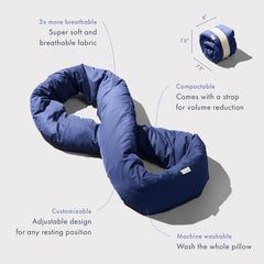 Huzi coussin en usage avion offrant soutien 360° pendant vol