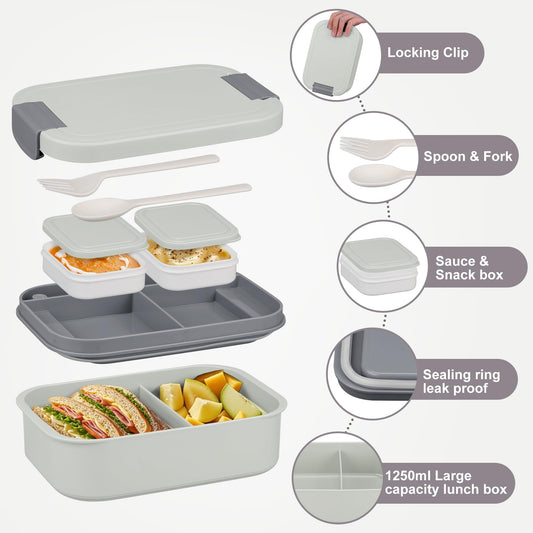 HWONMTE boîte bento empilée de profil, gain de place pour transport