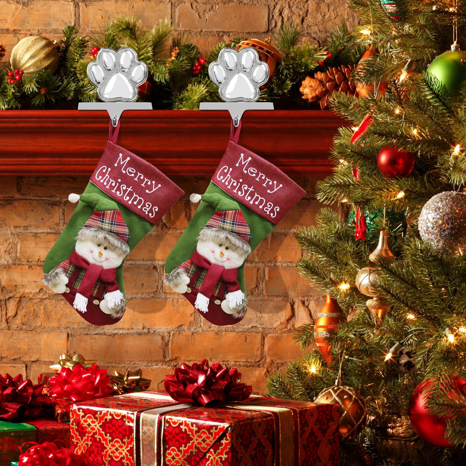 Hxezoc support décoré avec chaussette montrant effet festif immédiat