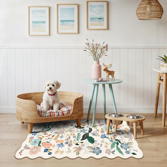 HY HAO YUN LAI vue avant du tapis 2x4 crème, protège et embellit l'entrée