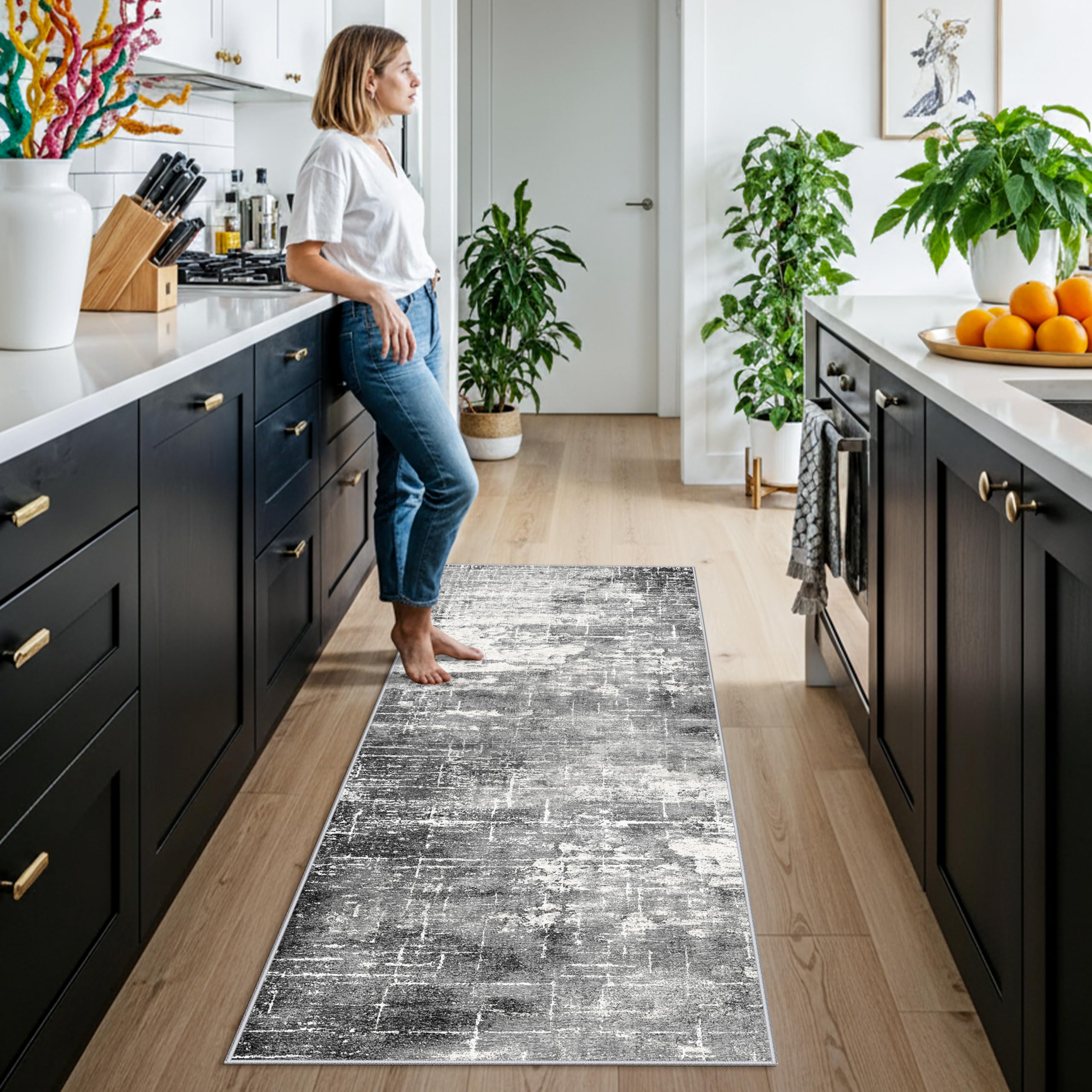 HY HAO YUN LAI tapis devanture noir gris protége le sol et embellit l'entrée