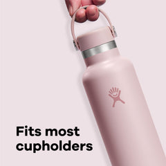 Hydro Flask goulot avec glaçons montrant compatibilité et facilité de remplissage