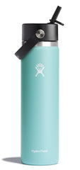 Hydro Flask vue avant avec étiquette, montre durabilité et design