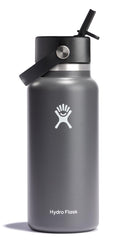 Hydro Flask vue de face montrant la bouteille et la capacité 32 oz, idéale pour toute la journée