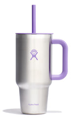 Hydro Flask tasse 32 oz violet face avant avec poignée, maintien ergonomique