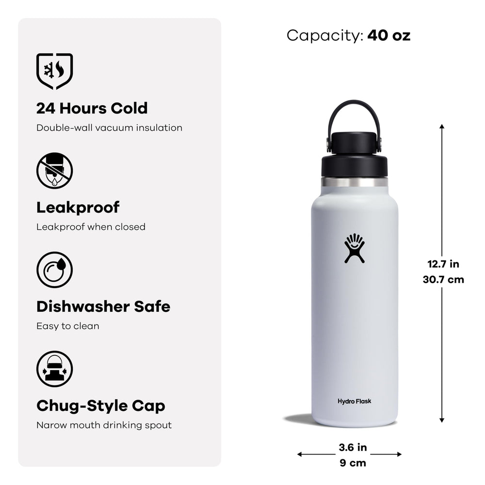 Hydro Flask bouchon Chug en gros plan, fermeture étanche pratique