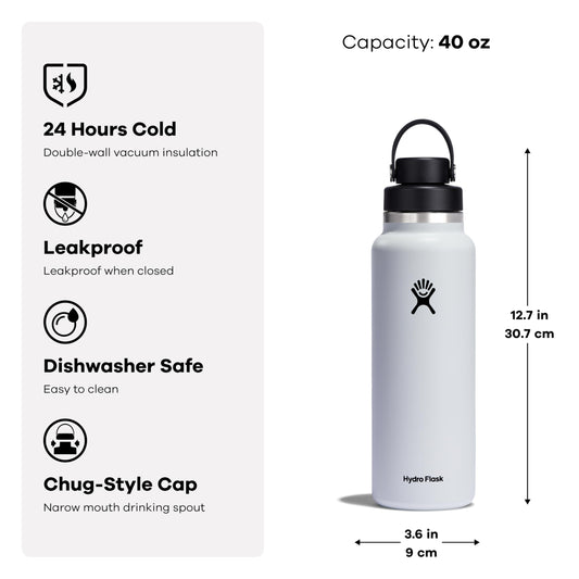 Hydro Flask bouchon Chug en gros plan, fermeture étanche pratique