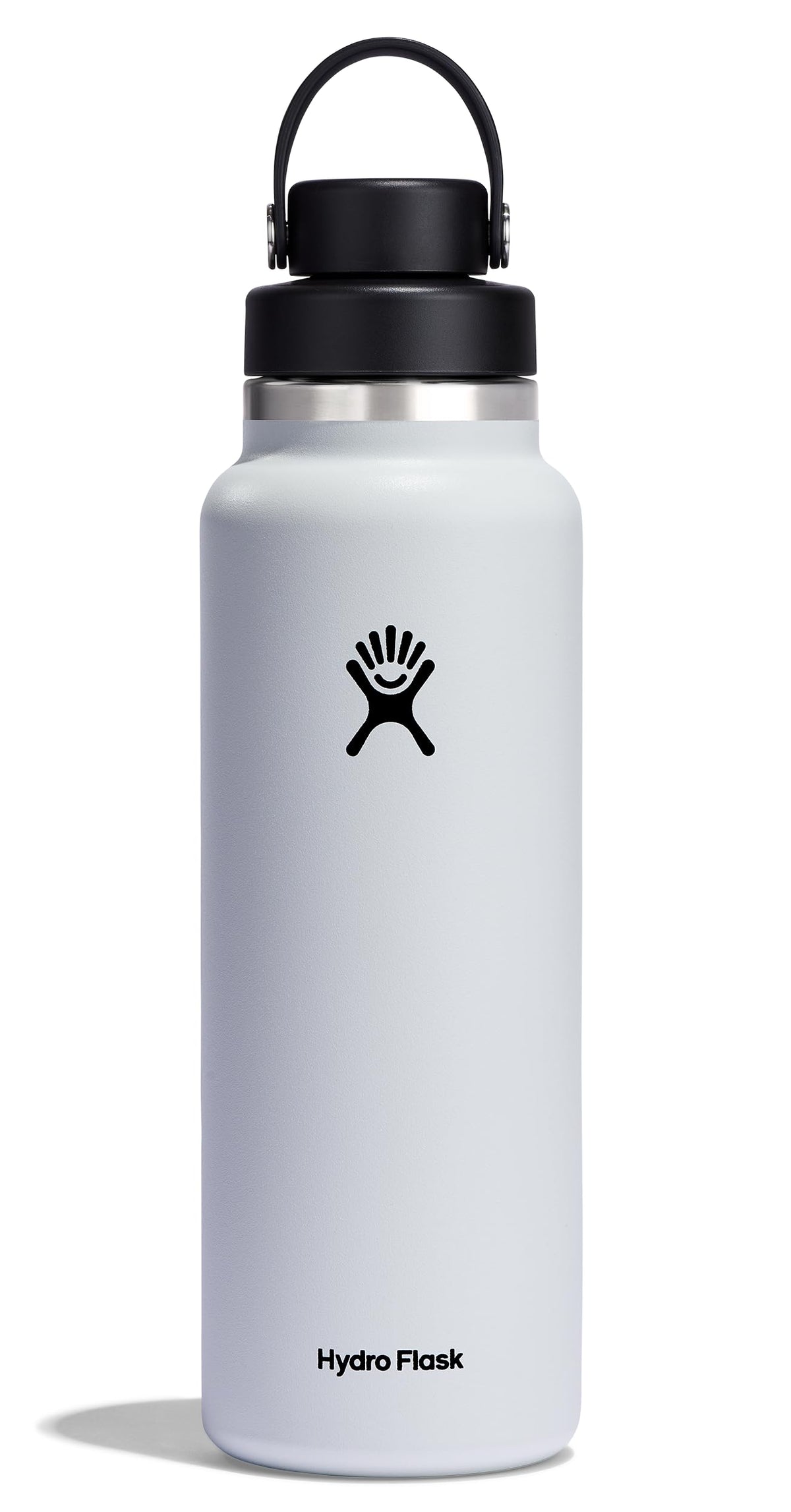 Hydro Flask vue de face, design blanc et maintien de la fraîcheur