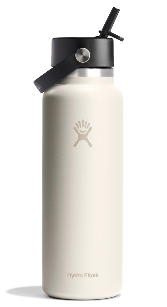 Hydro Flask vue de face montrant la couleur ivory et finition durable