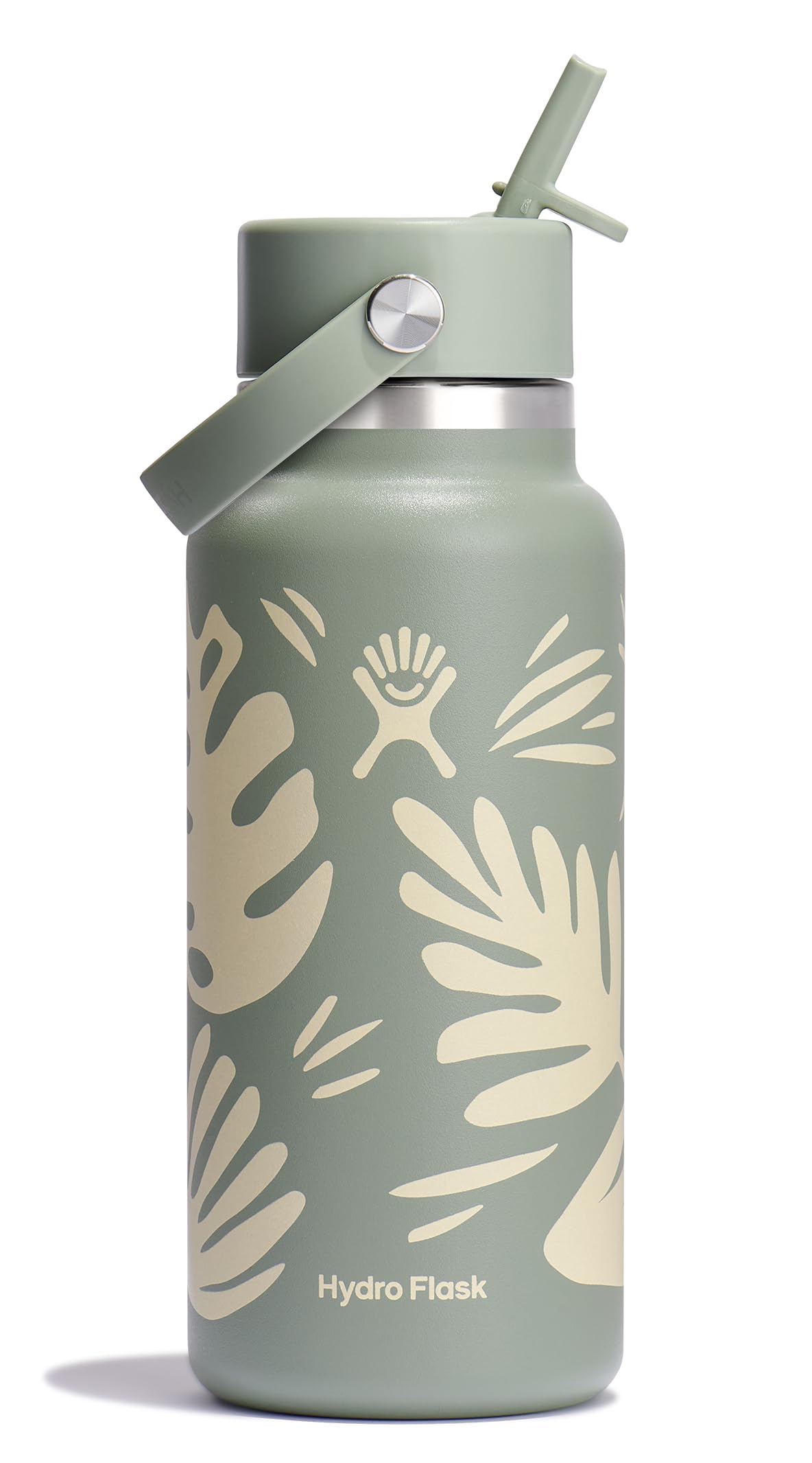 Hydro Flask vue avant de la bouteille 32 oz Botanical Bliss pour une hydratation durable