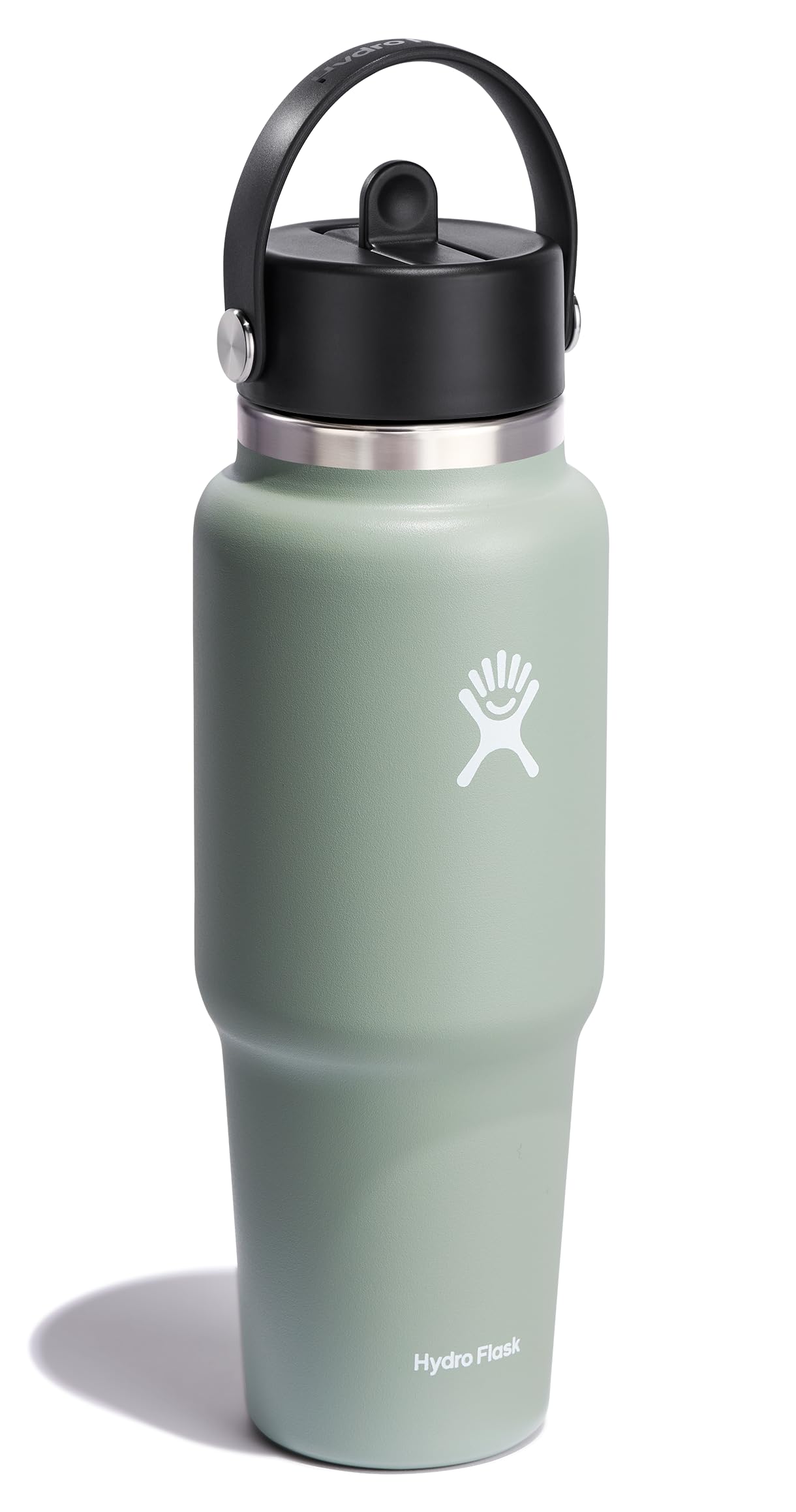 Hydro Flask insérée dans porte-gobelet de voiture démontrant compatibilité et stabilité en conduite