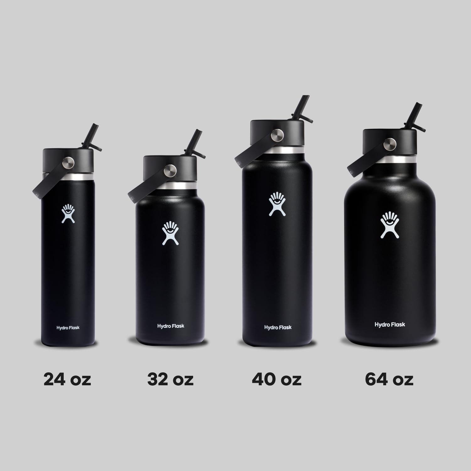 Hydro Flask finition couleur noire résistante et facile à nettoyer