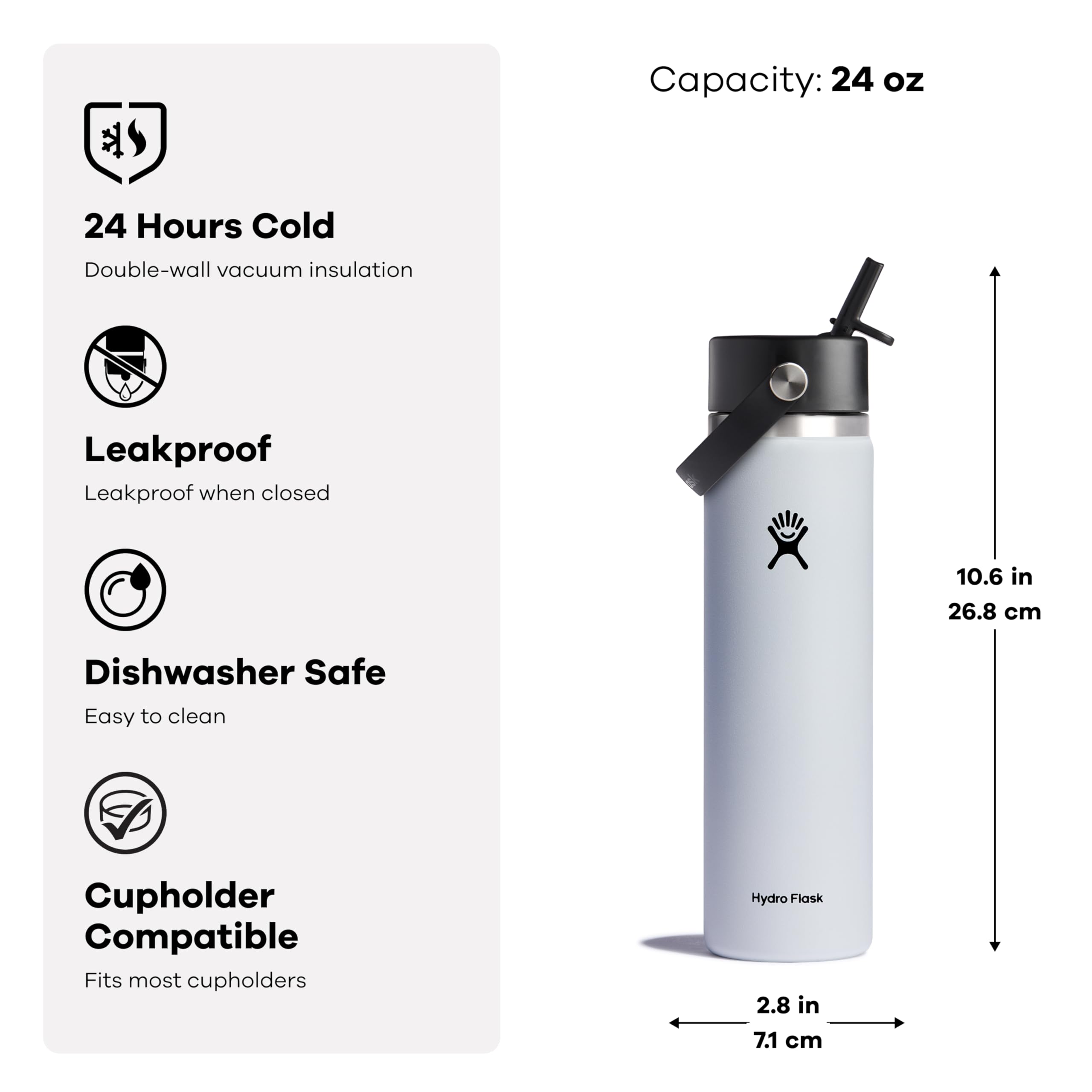 Hydro Flask en porte-gobelet de voiture montrant transport sûr et accès rapide