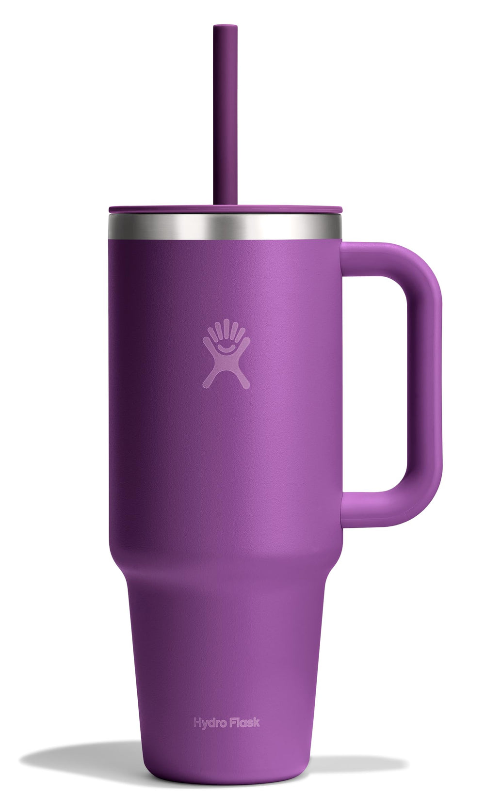 Hydro Flask face avant 40 oz Beachplum montrant couleur et capacité pour hydratation prolongée
