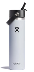 Hydro Flask vue face avant bouteille blanche, maintien froid toute la journée