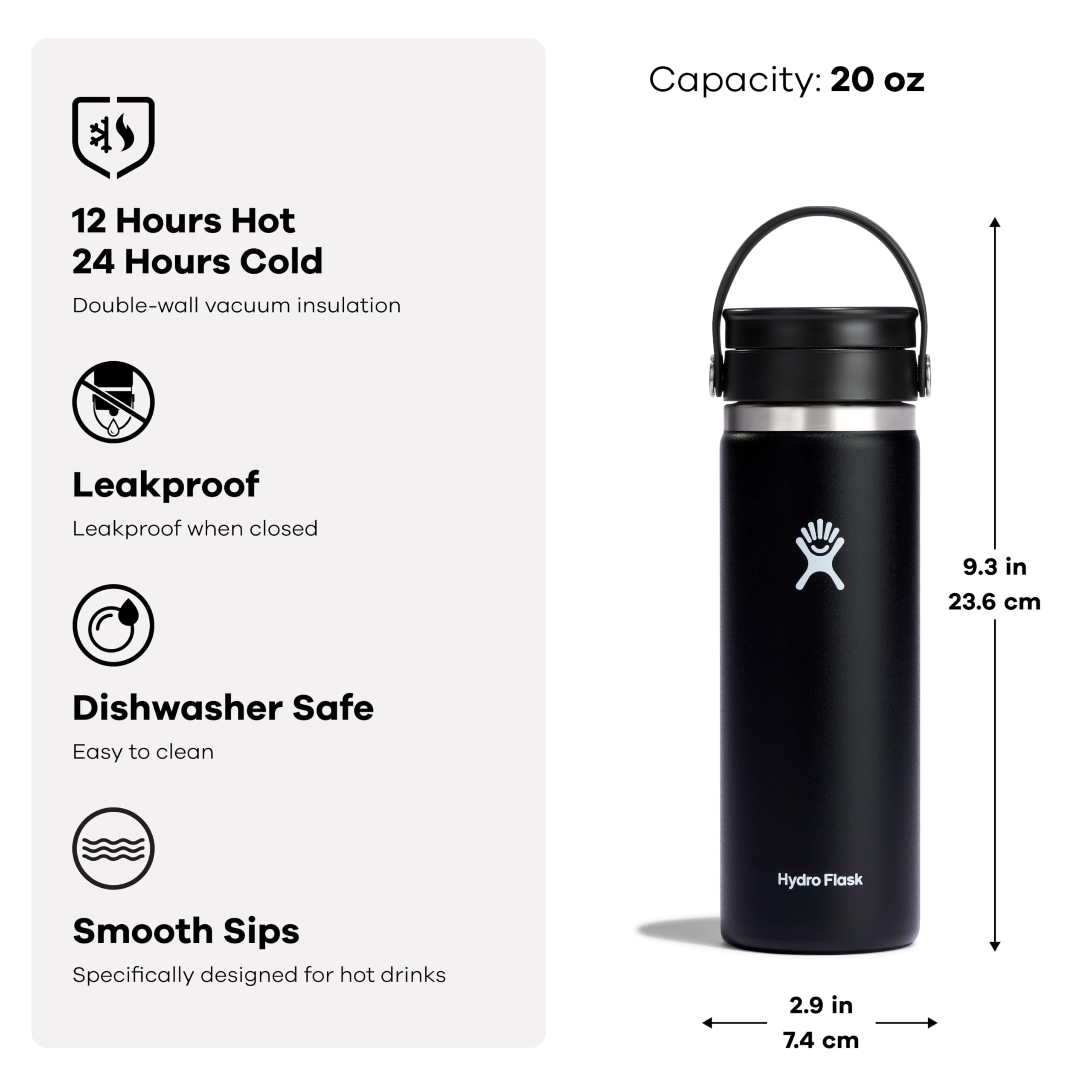 Hydro Flask en contexte café portable montrant transport sûr et goût préservé