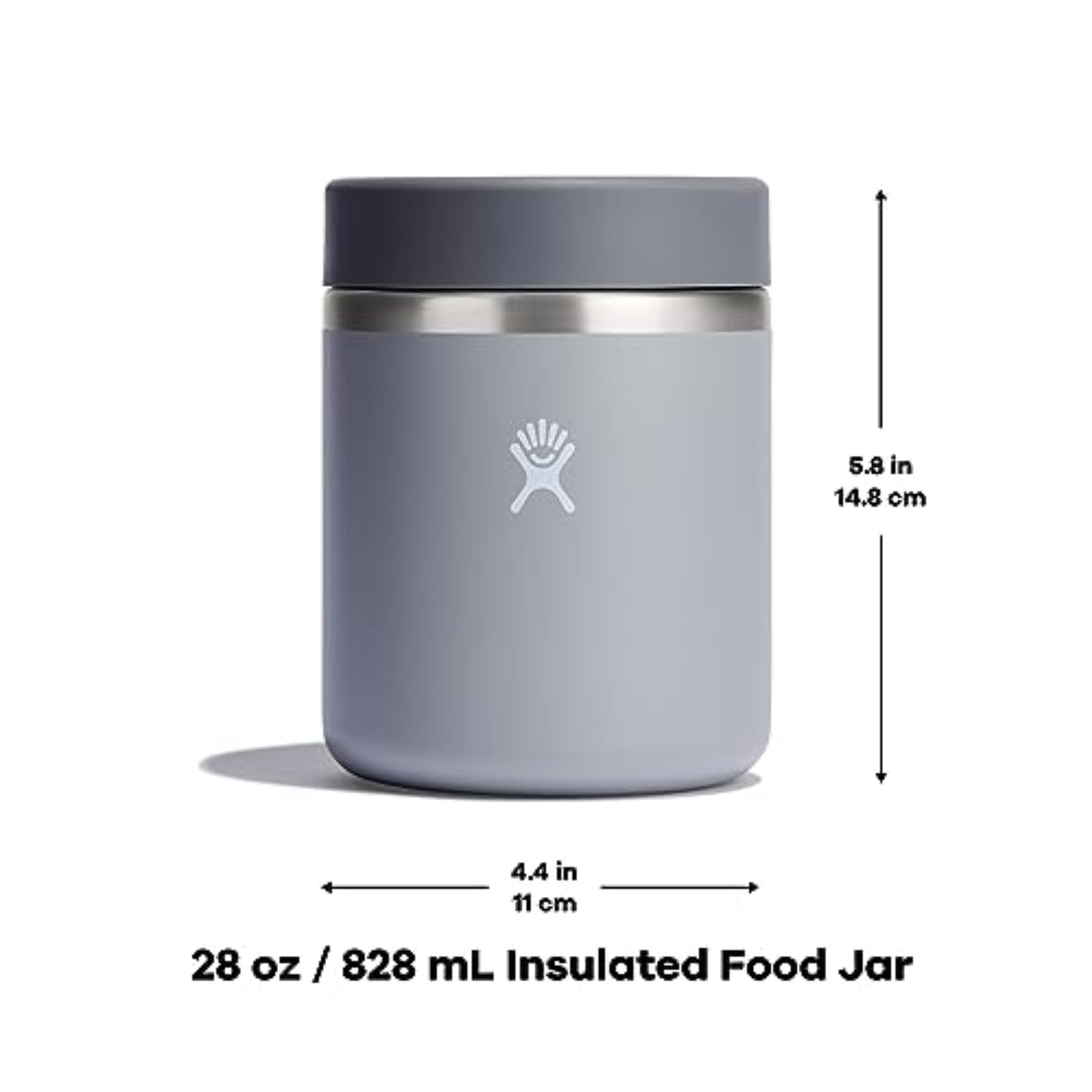 Hydro Flask food jar comparaison taille main illustrant portabilité pratique