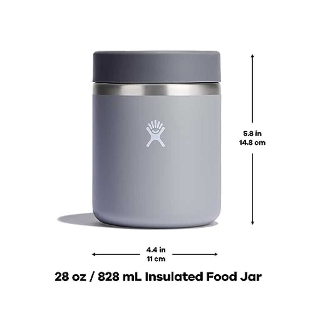 Hydro Flask food jar comparaison taille main illustrant portabilité pratique