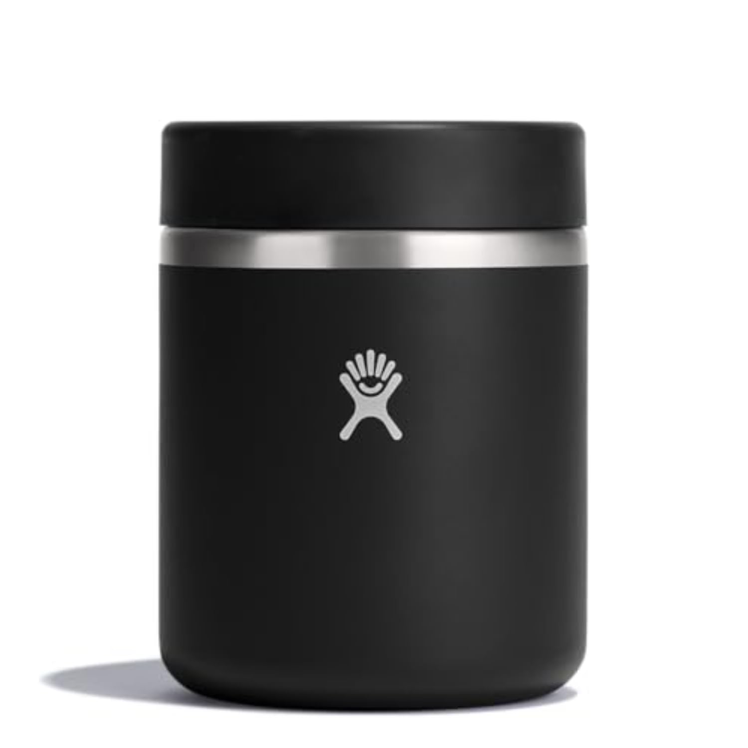 Hydro Flask food jar face avant noir montrant design robuste et transport facile